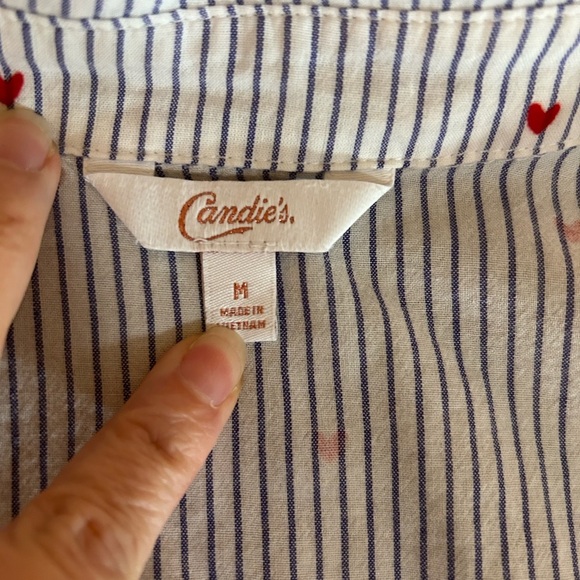 Candie's White and Red Striped Casual Shirt - Picture 5 of 9